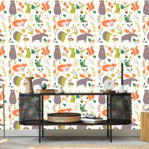 Papier Peint Pour Les Enfants - Happy Forest Animals – Image 5