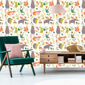 Papier Peint Pour Les Enfants - Happy Forest Animals – Image 6