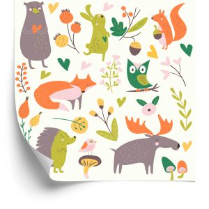 Papier Peint Pour Les Enfants - Happy Forest Animals – Image 2