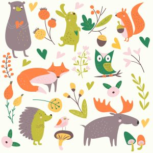 Papier Peint Pour Les Enfants - Happy Forest Animals – Image 1