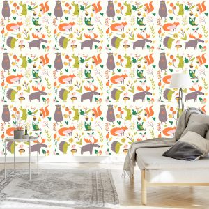 Papier Peint Pour Les Enfants - Happy Forest Animals – Image 3