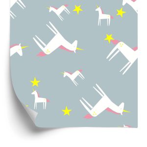 Papier Peint Pour Les Enfants - Licornes Et Étoiles – Image 2