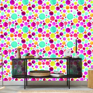 Papier Peint Pois Colorés À La Mode – Image 5