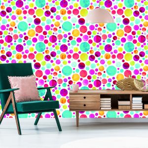 Papier Peint Pois Colorés À La Mode – Image 6