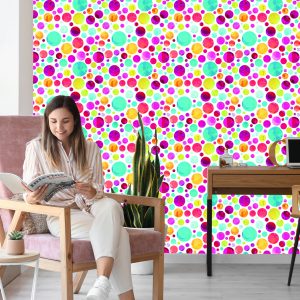 Papier Peint Pois Colorés À La Mode – Image 7