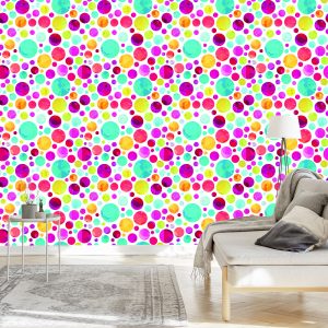 Papier Peint Pois Colorés À La Mode – Image 3