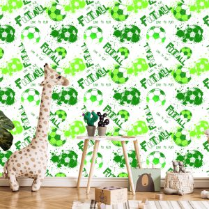 Papier Peint Pour La Salle De Sport Verte Du Football Des Garçons – Image 5