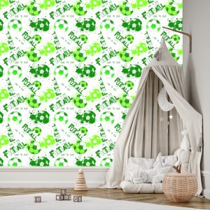 Papier Peint Pour La Salle De Sport Verte Du Football Des Garçons – Image 3