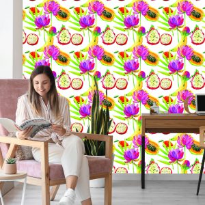 Papier Peint Avec Des Fleurs De Fruits Pour La Salle À Manger De La Cuisine – Image 7