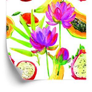 Papier Peint Avec Des Fleurs De Fruits Pour La Salle À Manger De La Cuisine – Image 2