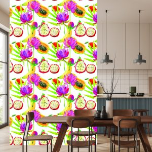 Papier Peint Avec Des Fleurs De Fruits Pour La Salle À Manger De La Cuisine – Image 4