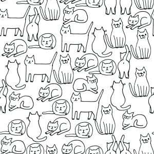 Papier Peint Chats En Noir Et Blanc – Image 1