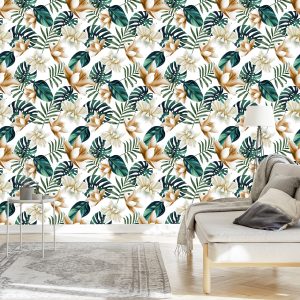 Papier Peint Fleurs De Style Rétro – Image 3