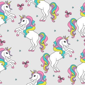Papier Peint Pour Les Enfants - Licornes Arc-En-Ciel – Image 1