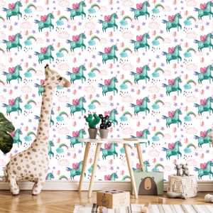 Papier Peint Pour Les Enfants - Licornes Volantes – Image 5