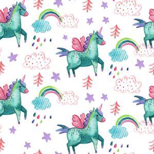 Papier Peint Pour Les Enfants - Licornes Volantes – Image 1