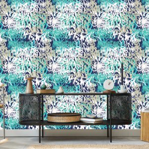 Papier Peint Graffiti Dans Les Tons Bleus – Image 5