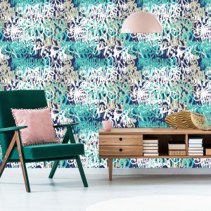 Papier Peint Graffiti Dans Les Tons Bleus – Image 6