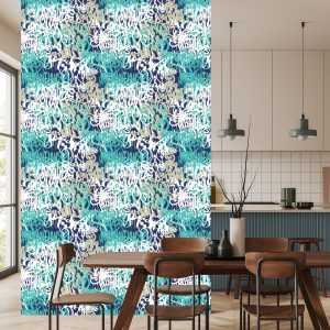 Papier Peint Graffiti Dans Les Tons Bleus – Image 4