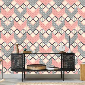 Papier Peint Motifs Géométriques Dans Un Style Rétro – Image 5