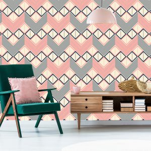 Papier Peint Motifs Géométriques Dans Un Style Rétro – Image 6