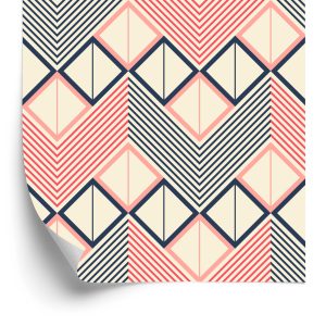 Papier Peint Motifs Géométriques Dans Un Style Rétro – Image 2