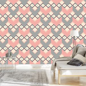 Papier Peint Motifs Géométriques Dans Un Style Rétro – Image 3