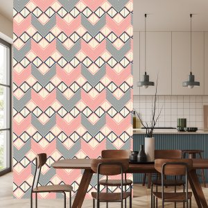 Papier Peint Motifs Géométriques Dans Un Style Rétro – Image 4