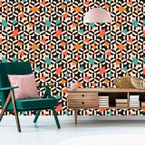 Papier Peint Motifs Géométriques Colorés – Image 6