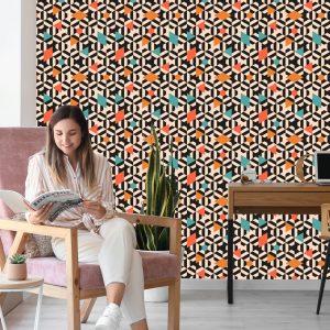 Papier Peint Motifs Géométriques Colorés – Image 7