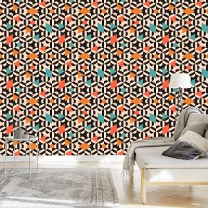 Papier Peint Motifs Géométriques Colorés – Image 3