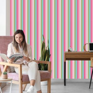 Papier Peint Rayures Verticales Colorées Classiques Pour Le Salon – Image 7