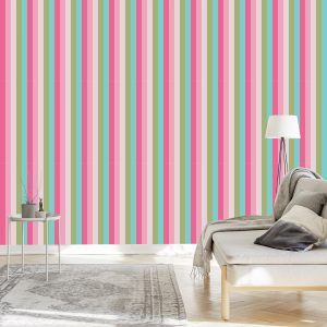 Papier Peint Rayures Verticales Colorées Classiques Pour Le Salon – Image 3