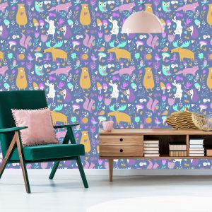 Papier Peint Pour Les Enfants - Beaux Animaux De La Forêt – Image 6