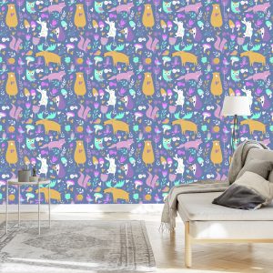 Papier Peint Pour Les Enfants - Beaux Animaux De La Forêt – Image 3