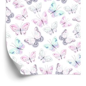 Papier Peint Papillons Pastels Décoratifs Pour Chambre De Bébé – Image 2