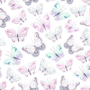 Papier Peint Papillons Pastels Décoratifs Pour Chambre De Bébé – Image 1