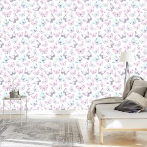 Papier Peint Papillons Pastels Décoratifs Pour Chambre De Bébé – Image 3