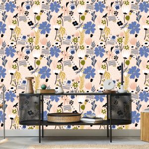 Papier Peint Feuilles Et Fleurs - Style Scandinave – Image 5