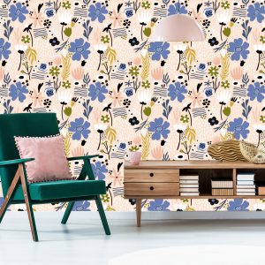 Papier Peint Feuilles Et Fleurs - Style Scandinave – Image 6