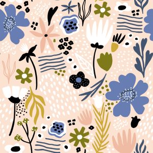 Papier Peint Feuilles Et Fleurs - Style Scandinave – Image 1