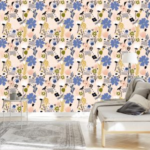 Papier Peint Feuilles Et Fleurs - Style Scandinave – Image 3