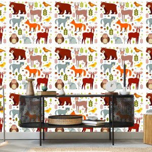 Papier Peint Pour Les Enfants - Animaux De La Forêt Mignons – Image 5