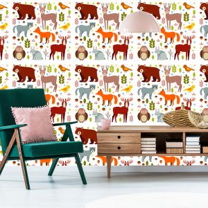 Papier Peint Pour Les Enfants - Animaux De La Forêt Mignons – Image 6