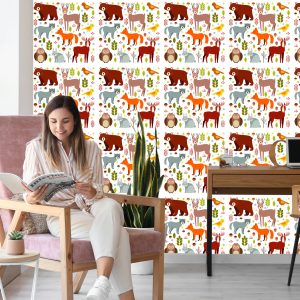 Papier Peint Pour Les Enfants - Animaux De La Forêt Mignons – Image 7