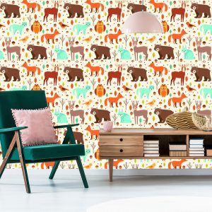 Papier Peint Pour Les Enfants - Grands Animaux De La Forêt – Image 6