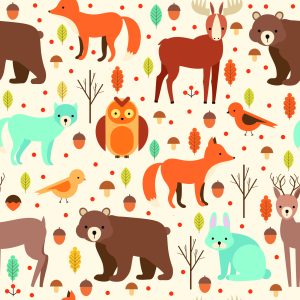 Papier Peint Pour Les Enfants - Grands Animaux De La Forêt – Image 1