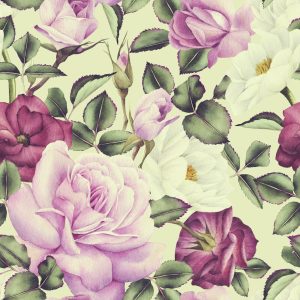 Papier Peint Belles Fleurs Aquarelles Roses – Image 1