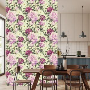 Papier Peint Belles Fleurs Aquarelles Roses – Image 4