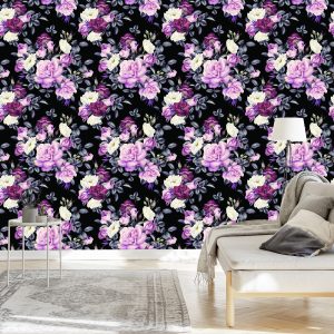 Papier Peint Roses Aux Couleurs Sombres – Image 3